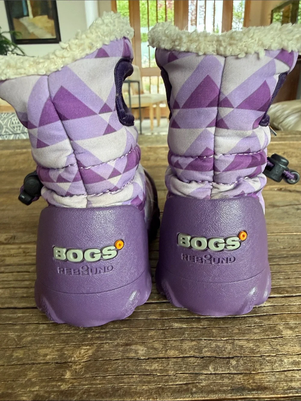 BOGS Toddler Purple Geometric Insulated Winter Mountain Snow Boots